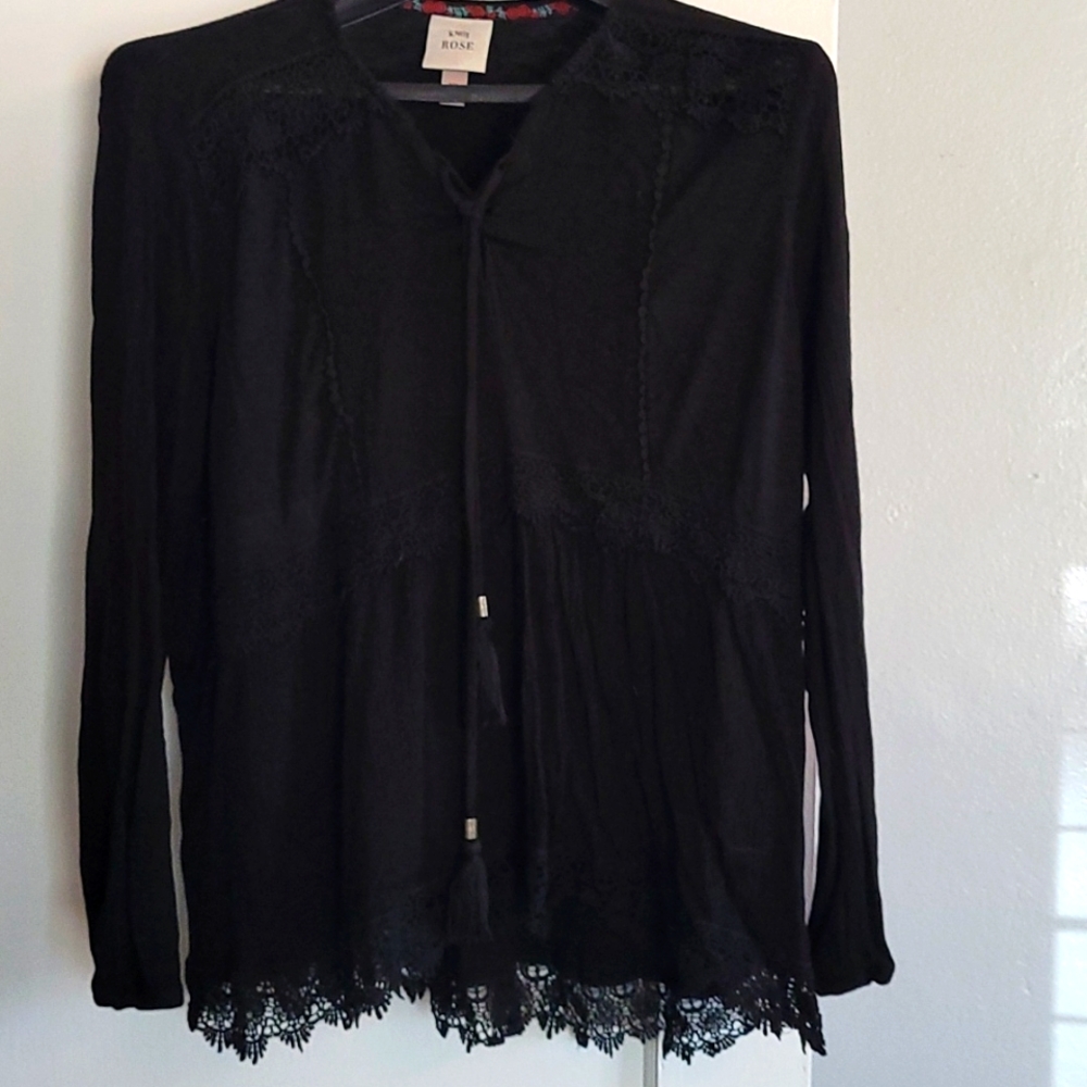 Knox Rose Black Boho Top
